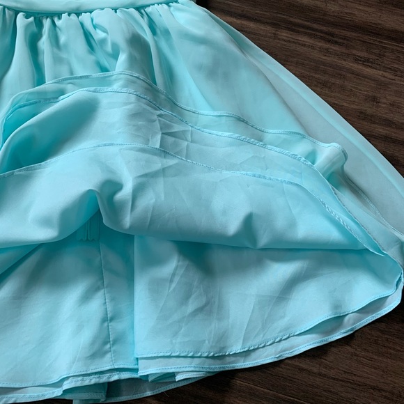 MORI LEE BY MADELINE GARDNER - light aqua / Tiffany blue mini bridesmaid dress - Picture 9 of 16